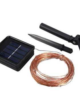 氛围200led串圣诞户外彩灯篱笆太阳能灯栅栏节日银线花园装饰铜线