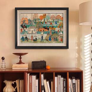 纽卡约中央公法式复古风941客厅装园饰画民宿通人物挂桌画面摆画