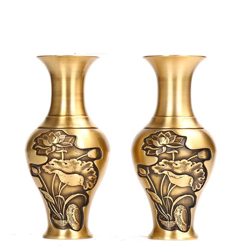 工制作做旧仿古金属铜制工艺品摆件花瓶家居客厅装饰品