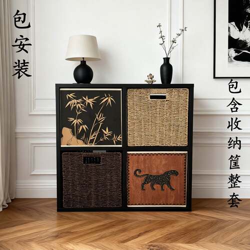 卡莱克四宫格斗柜法式中古实木斗柜卧室收纳柜客厅储物柜复古风