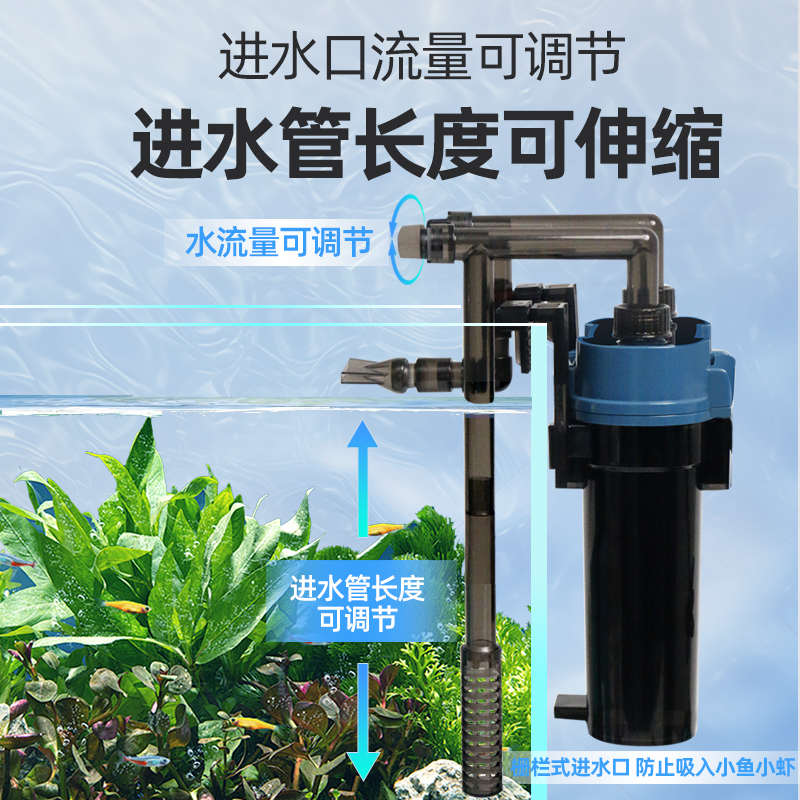 Bessn空气缸壁挂式过滤器鱼缸净水循环系统制氧三合一体机免换水