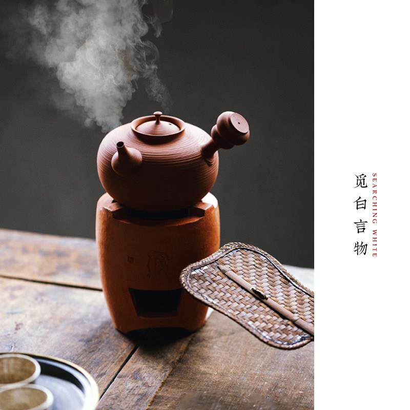 觅白红泥砂铫壶侧把玉书煨纯手工夫煮茶炉超薄紫泥炭炉泡茶器潮州