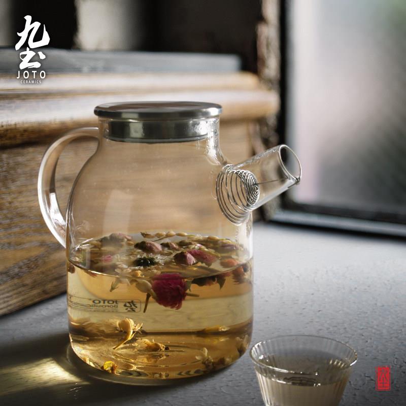 九土冷水壶冷水泡茶壶耐热手工玻璃壶大容量加厚泡花茶壶柠檬水壶