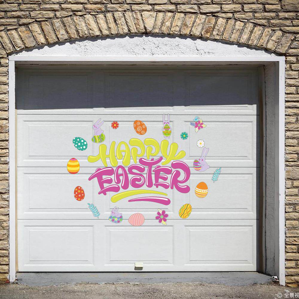 复活节happy easter兔子彩蛋矮人花磁性贴节日装饰车库门贴冰箱贴