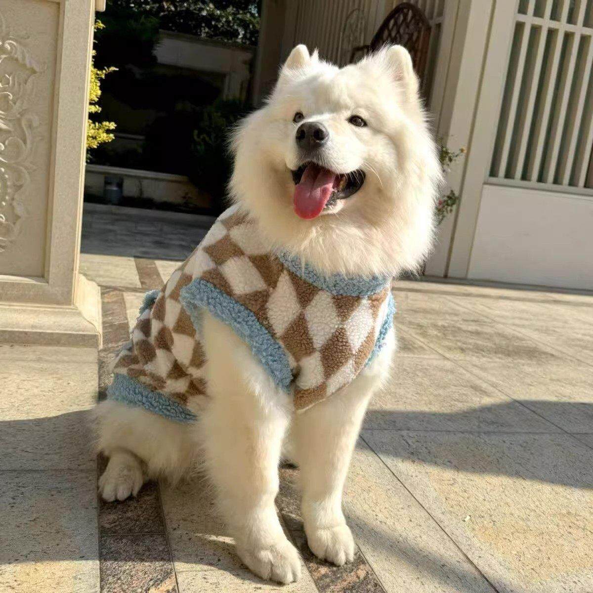 萨摩耶专用衣服秋冬季天大狗狗新年冬装棉衣大型犬两脚绒衣厚马甲