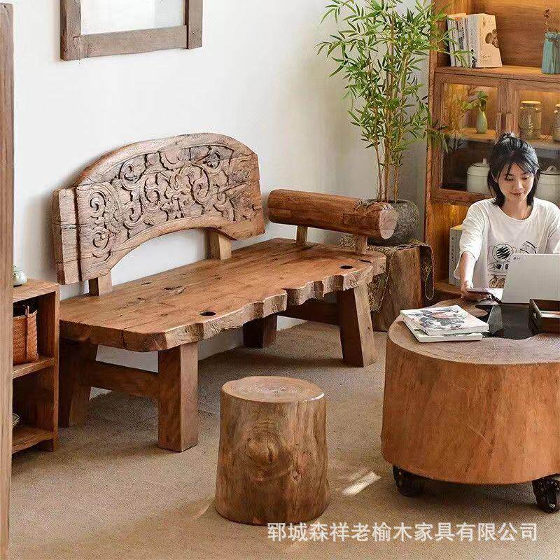 老榆木罗床躺椅雕沙发意贵妃榻汉睡美人禅榻贵妃SX00331椅花复古