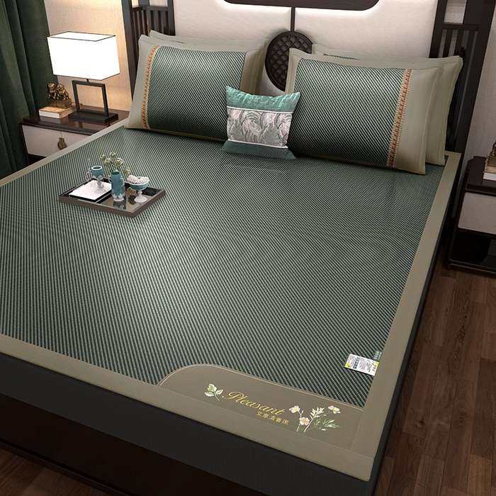 2024新款艾草冰丝凉席夏天可水洗藤席竹席夏季软席子草席宿舍单人,床上用品,藤席,淘宝优惠券,粉丝福利购,淘宝优惠卷