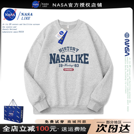 NASA联名秋冬2023套头圆领卫衣男女情侣装宽松休闲长袖上衣