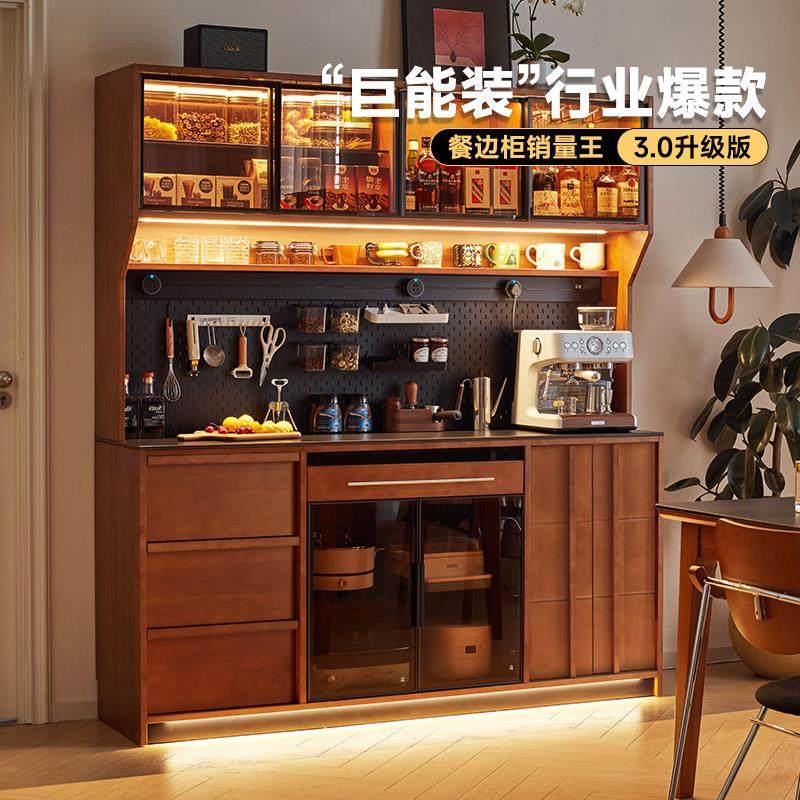 觅墨覆古实木法式餐柜靠墙一体置物柜客厅中古双层茶水柜收纳柜,住宅家具,餐边柜,淘宝优惠券,粉丝福利购,淘宝优惠卷