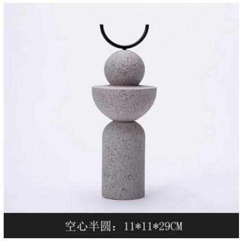 装北欧树脂石质几何质感砂岩现代简约软雕塑家居饰品不规则工艺品