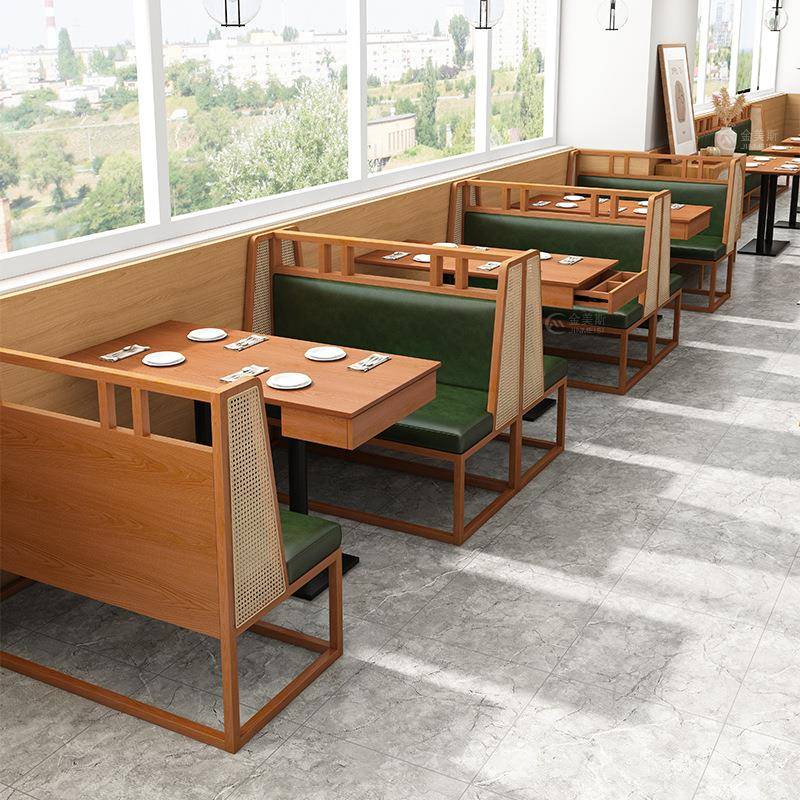 茶餐厅桌椅组合 咖啡厅奶茶店甜品店卡座 西餐厅靠墙卡座沙发