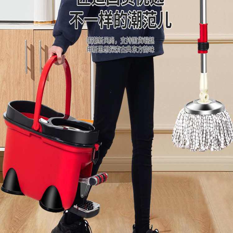 脚踏拖把桶四驱动旋转家用拖布多功能自动好神拖加厚吸水懒人