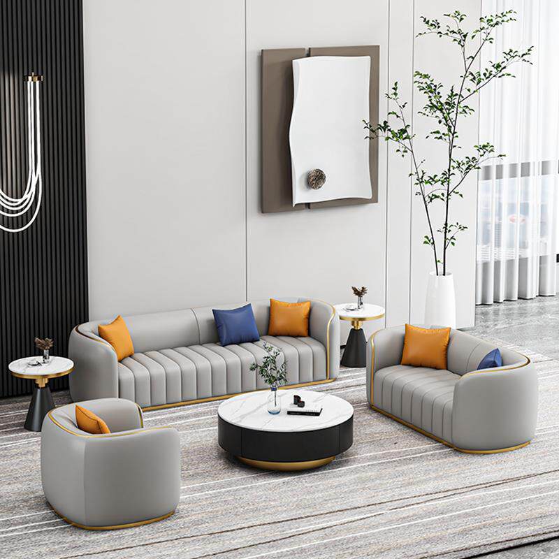 现代酒店皮艺大沙发组合 居家客厅休闲沙发椅 洽谈多人位沙发椅