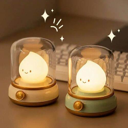 Desktop LED Night Light Rechargeable Cute Cartoon Bedside