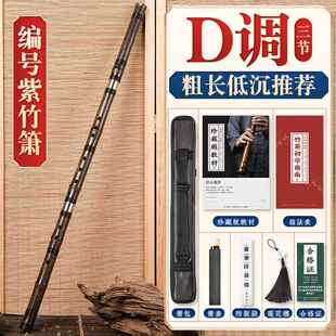 高档湛文兵紫竹洞箫乐器初学者专业竹萧笛d三节e成人乐器八孔六箫