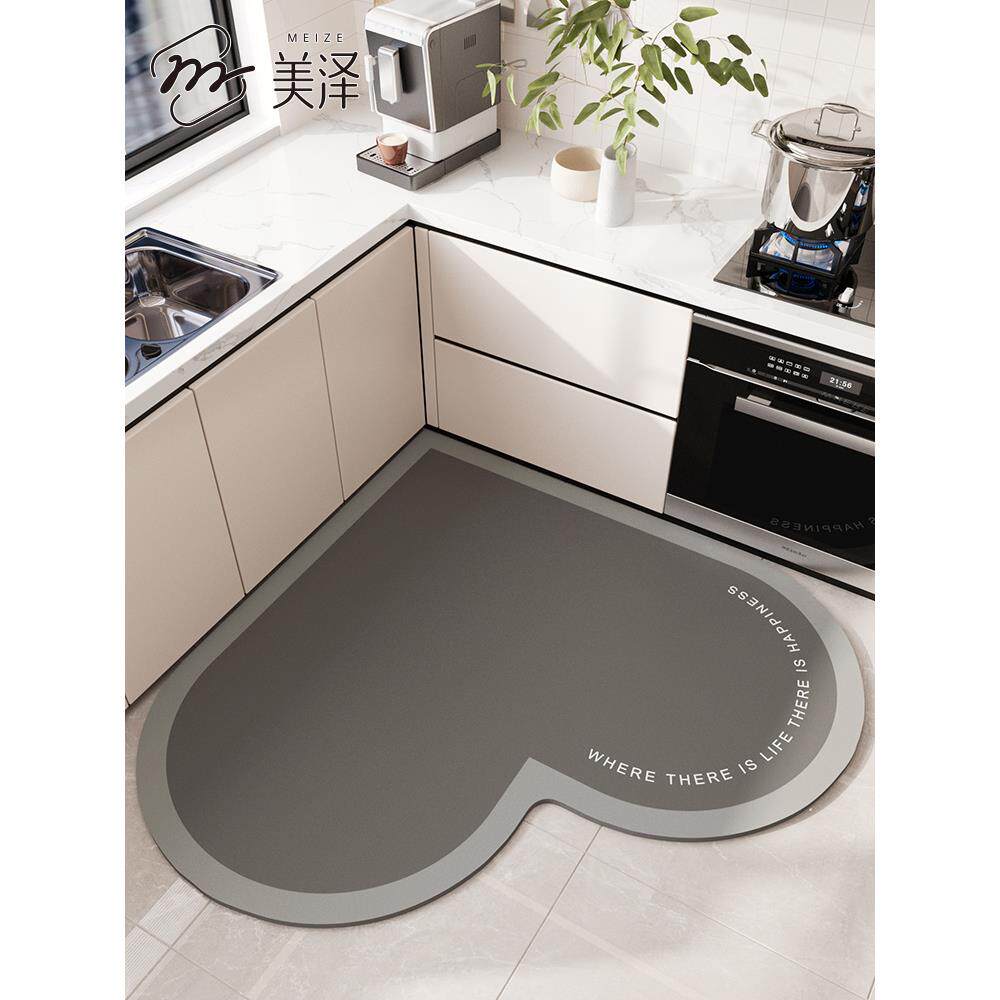 厨房专用防滑防油地垫2025新款硅藻泥吸水垫家用免洗可擦耐脏脚垫