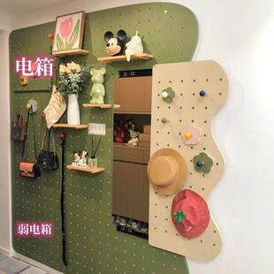 木目玄改造入户洞洞板穿衣镜挂架一组合镜关全体身镜卧室镜参照标