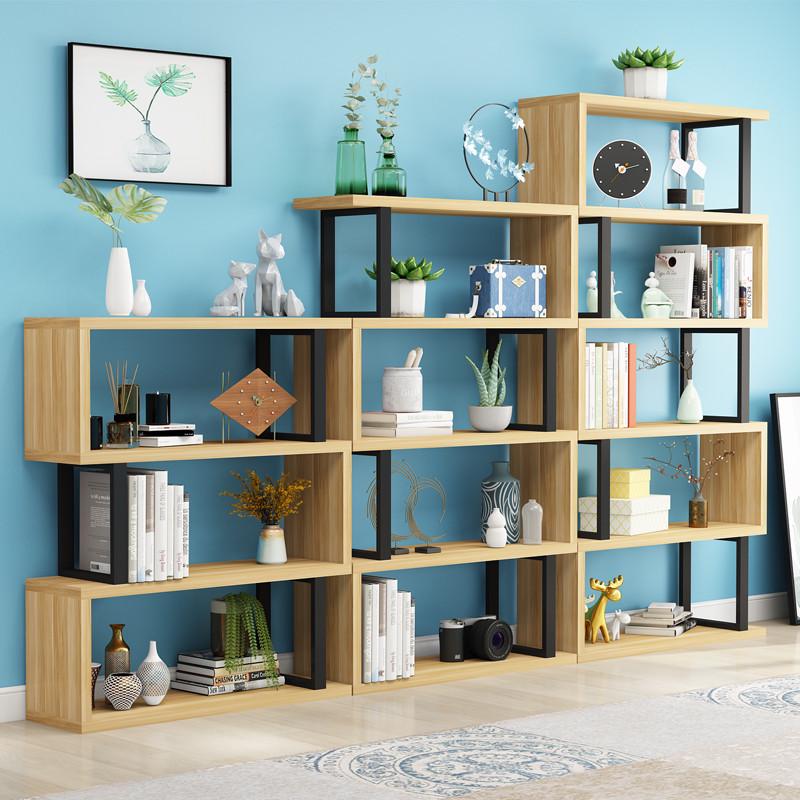 书架置物架落地客厅隔断收纳展示架子现代简约儿童铁艺多层储物柜