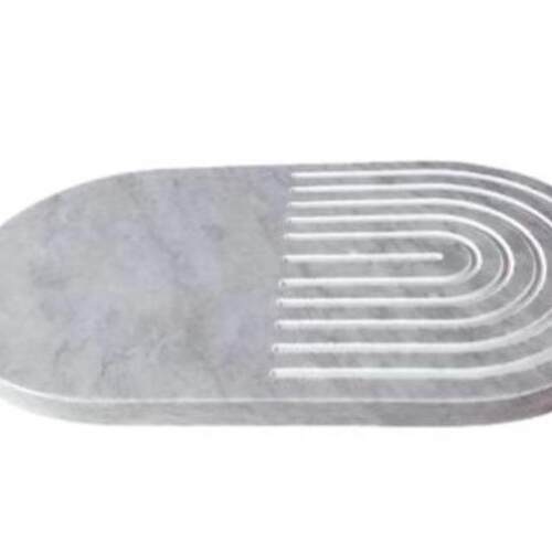 现代简约创意大理石椭圆形托盘底板装饰板家居样板房售楼处软装