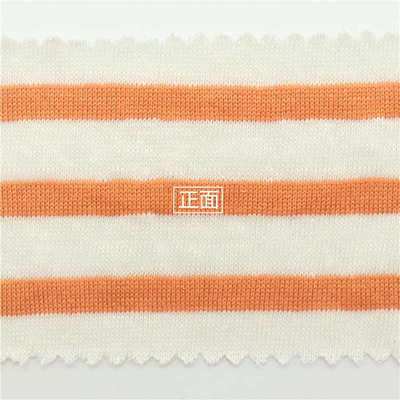 亚麻人棉条纹针织亚麻汗布莫代尔混纺布料人棉亚麻平纹布料