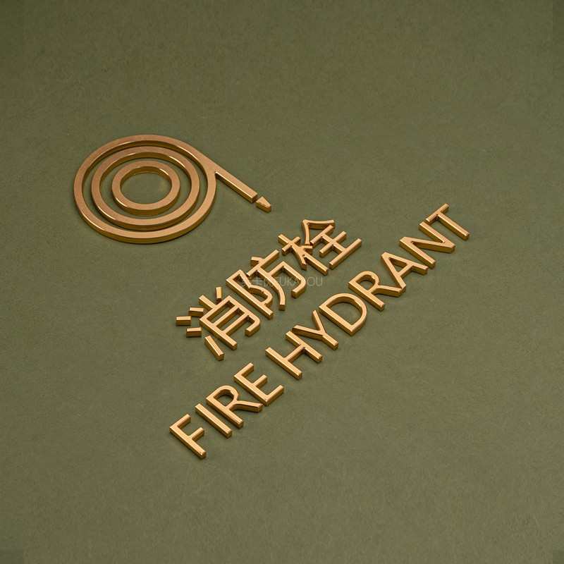定制金属实心铝镁合金字消防栓标识牌酒店民宿室内指引导视牌灭火
