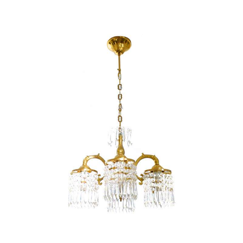 无忧良品法式覆古铜鱼水晶餐厅灯轻奢欧式古典客厅灯个性卧室吊灯