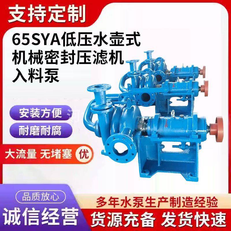 65SYA低压水壶式机械密封压滤机入料泵大流量水泵河道清淤抽沙泵