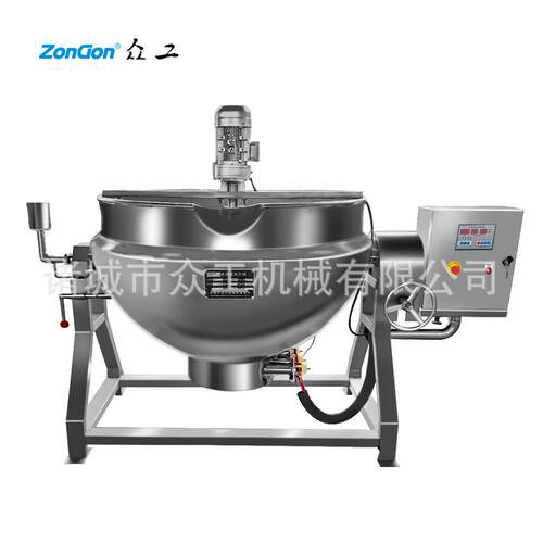 300L蒸汽可倾电加热夹层锅肉类食品蒸汽设备厂家熬汤卤制锅