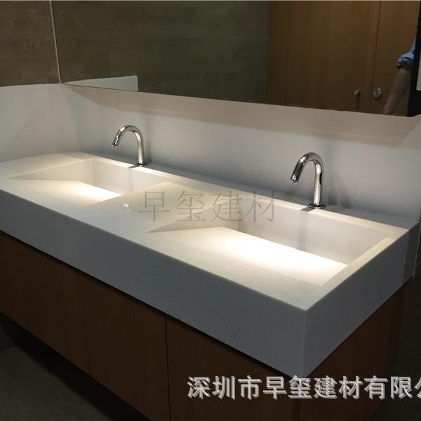 宇西工厂直供亚克力人造石浴室柜台面一体套装欧式简约白色洗漱盆