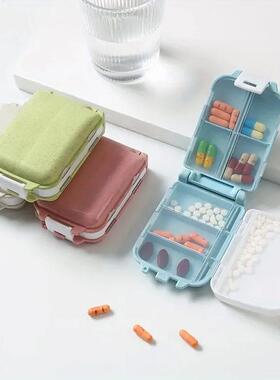 1pc Portable Medicine Box, Folding 8-grid Medicine Box Porta