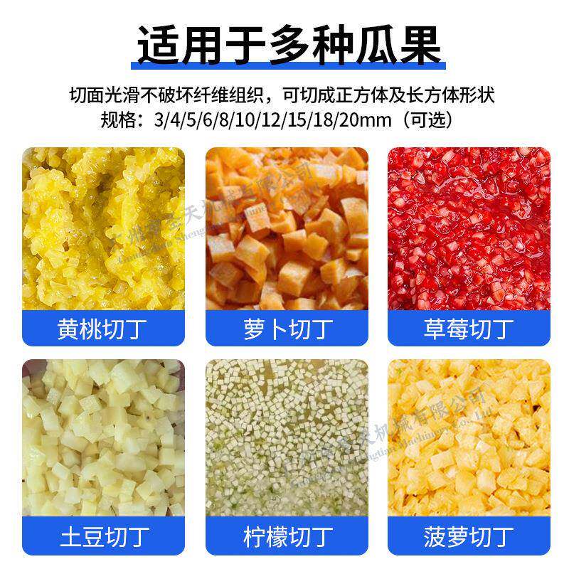 厂家直供大型果蔬高速切丁机三维木瓜玛卡方块粒机全自动食品级