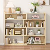 全实木伸缩式 简易书架落地儿童书柜多层收纳架学生阅读架置物架