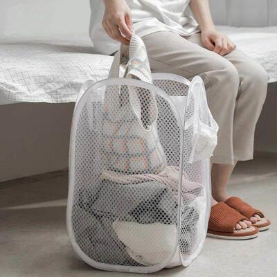 Folding Dirty Laundry Sorting Basket Washing Frame Bathroom