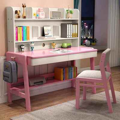 可升降童书桌儿一体桌中小学生初中生写架字5012桌实书木学习桌椅