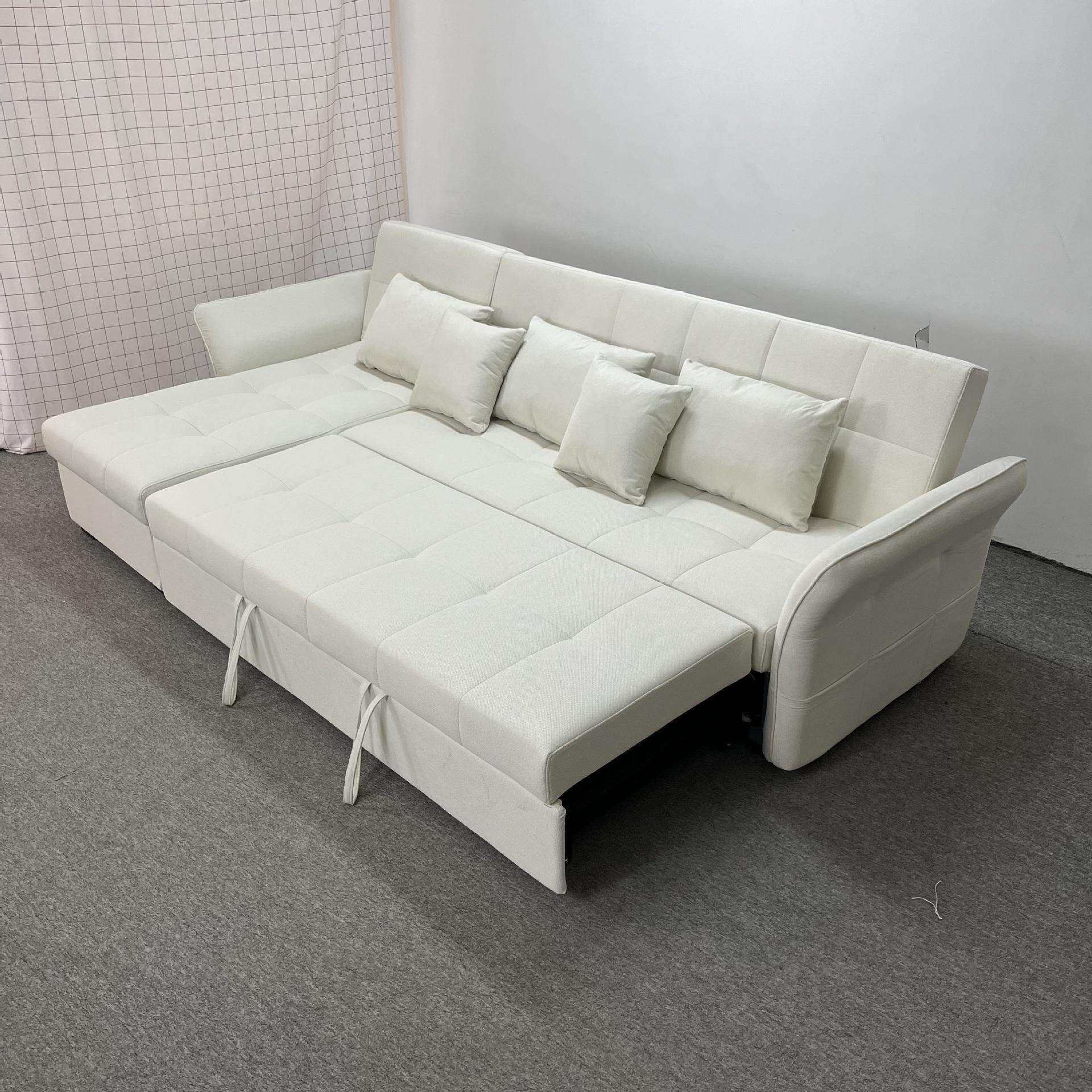 客厅公寓布艺沙发组合可拆洗多功能沙发床两用推拉折叠储物沙发床