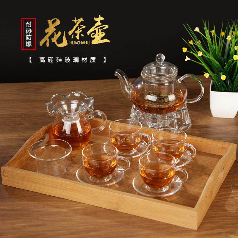 耐高温玻璃茶具壶家用茶杯花茶壶套装高硼硅加厚玻璃功夫煮茶器