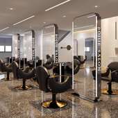 网红美发店落地镜剪台发廊专用单双全面理发镜台端发身 镜烫高染