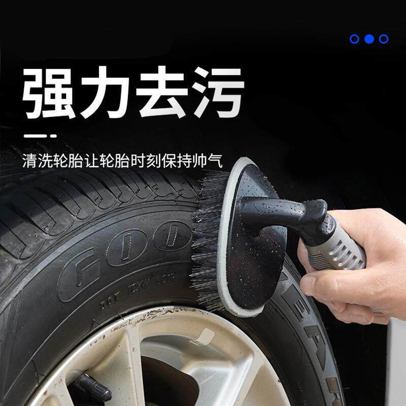 日本进口汽车轮胎刷子轮毂洗车用品洗车专用强力去污T字刷清洁刷