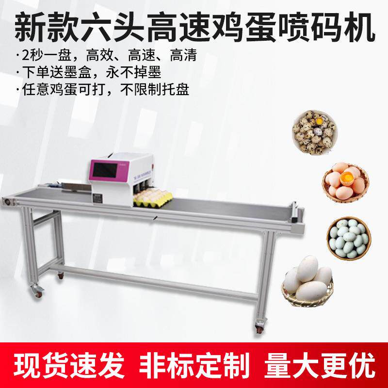 飞码全自动鸡蛋喷码机三头六头高速喷码器打码机油墨定制打标