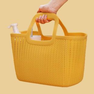浴室手提洗澡篮子浴筐女可爱澡篮装洗漱用品洗浴蓝沐浴宿舍收纳筐
