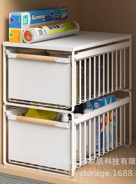 免安装抽拉式置物架厨房双层下分水槽架储物架橱柜内小层型000034