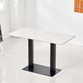 岩板桌子长方形小吃奶茶店圆桌简约商用酒店饭店螺蛳粉快餐店方桌