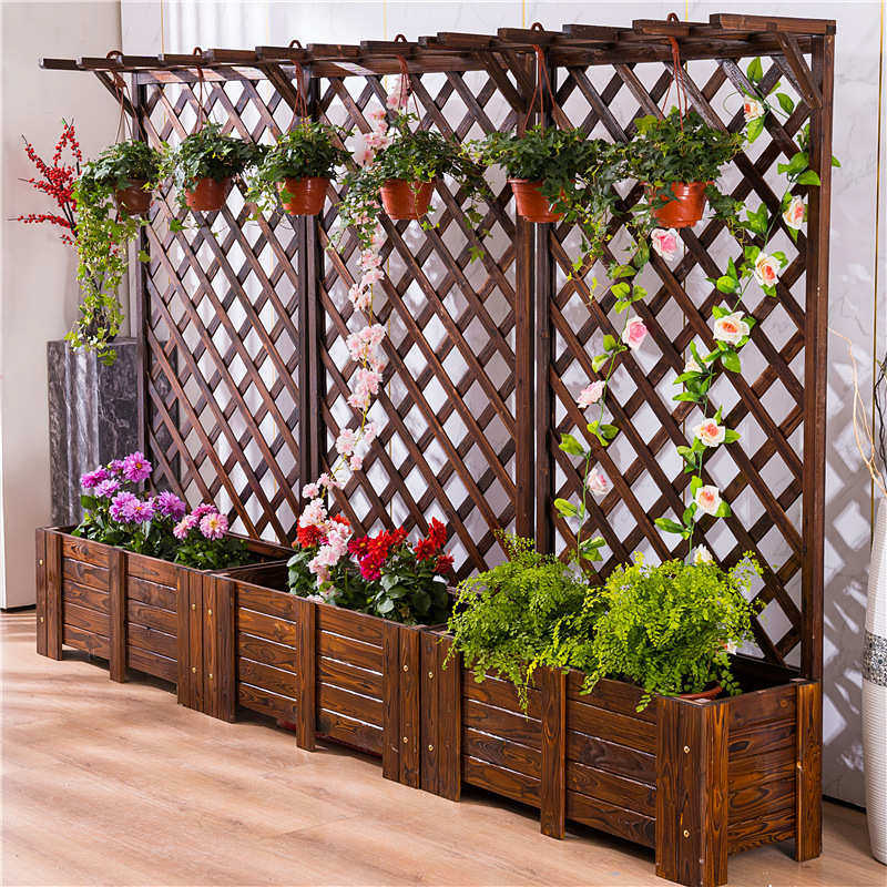 天台悦先防腐木花架花箱栅栏花盆爬藤架攀爬户外围栏室外庭院装饰,鲜花速递/花卉仿真/绿植园艺,花盆,淘宝优惠券,粉丝福利购,淘宝优惠卷