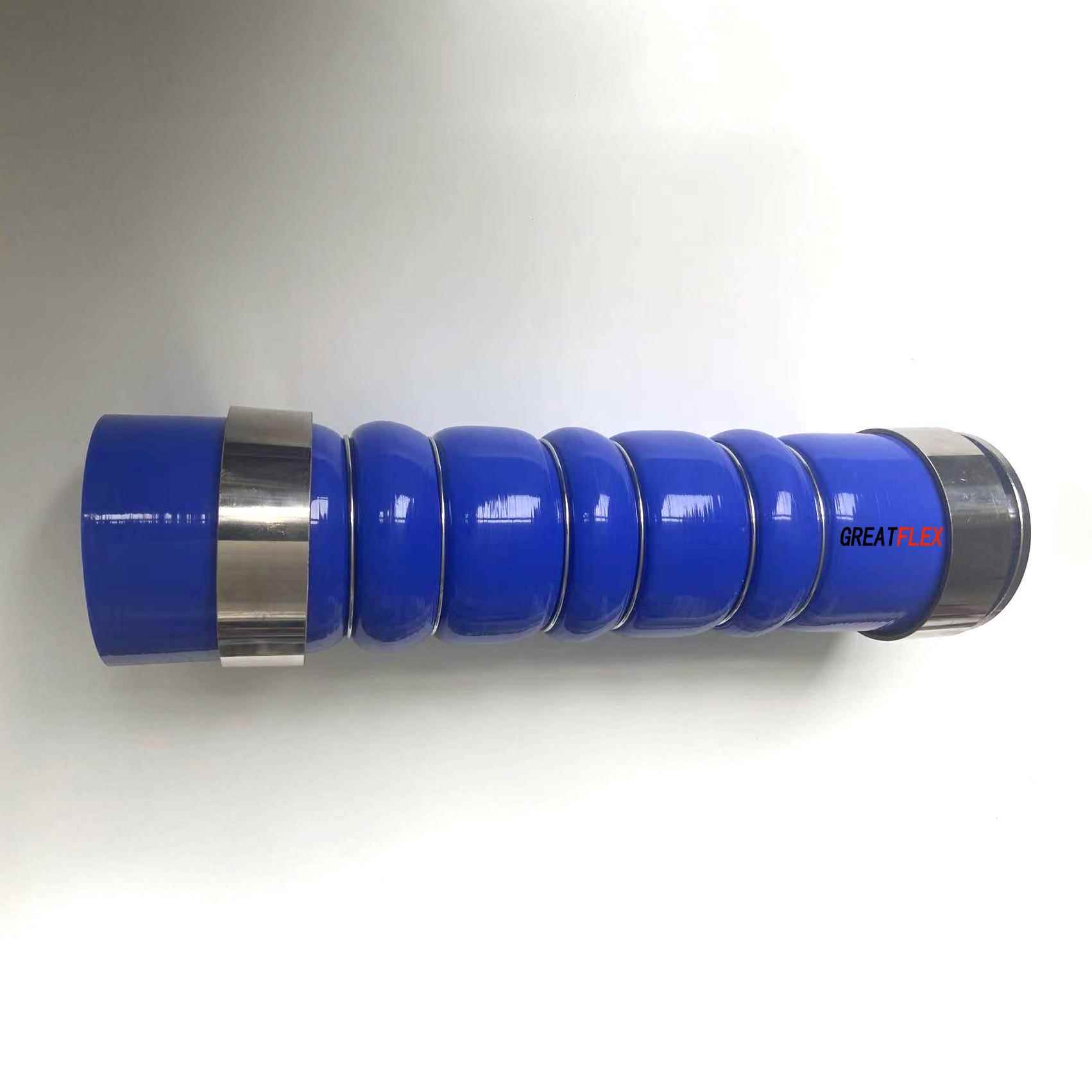 GREATFLEX蓝色波纹状空滤涡轮发动机进气水螺纹管改装CAC30工厂
