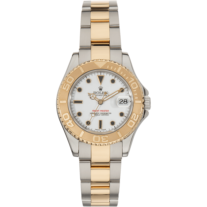 [9.8新]劳力士游艇名仕型系列18k黄金/钢自动机械手表女168623