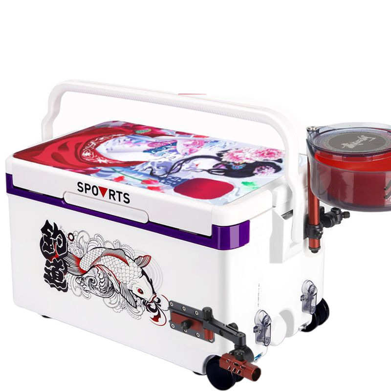新款多功能钓箱40升四脚升降保温钓鱼箱黑坑竞技钓箱平面垂钓箱