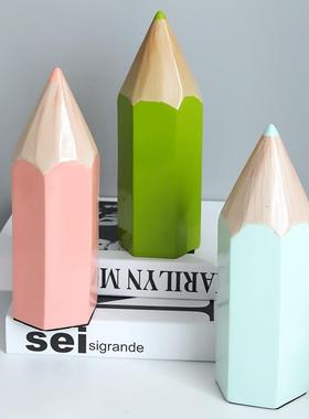 创意铅笔工艺品儿童房软装趣味树脂室内摆件物家居摆件