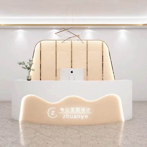 少儿圆弧培训教育机构收银台口腔医学美容院公司前台接待台吧台桌