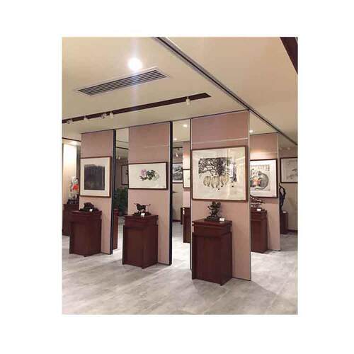 展览馆活动隔断屏风 移动推拉旋转展板 书画展览推拉吊轨展板厂家