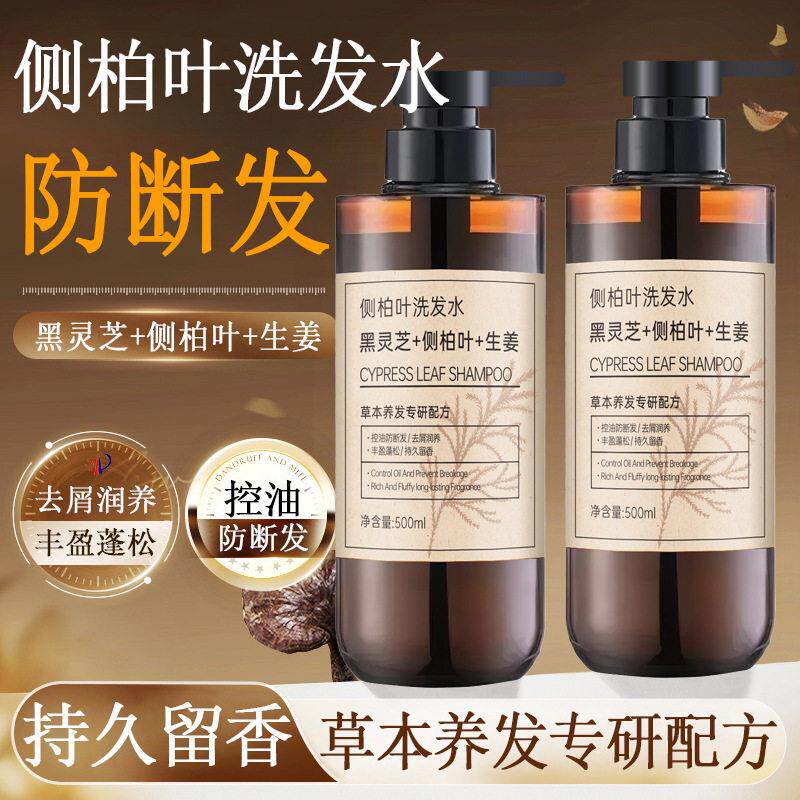 侧柏叶洗发水防断发控油屑润养丰盈蓬松持久留香500ml洗发露